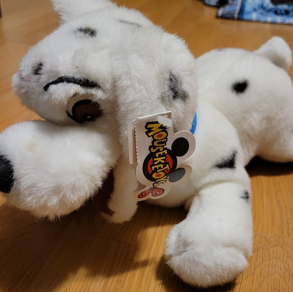 Walt Disney Fidget 101 Dalmatians Puppy Dog Blue Collar Plush Stuffed Animal